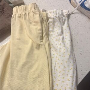 Yellow and White Pajama Pants Set
